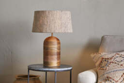nkuku Agua Grooved Table Lamp Base - Lamps - One Size - Natural