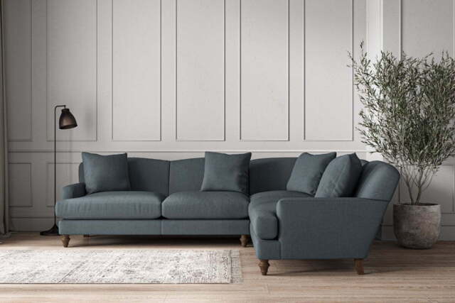 nkuku Deni Right Hand Corner Sofa - Make To Order - Super Grand - Brera Linen Dusk