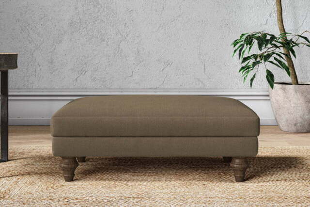 nkuku Marri Dining Footstool - Make To Order - Medium - Brera Linen Chesnut