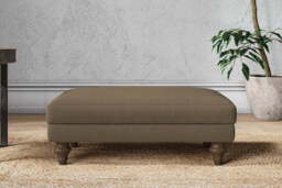 nkuku Marri Dining Footstool - Make To Order - Medium - Brera Linen Chesnut