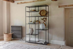 nkuku Tanvi Display Shelf - Storage Furniture - Wide - Black