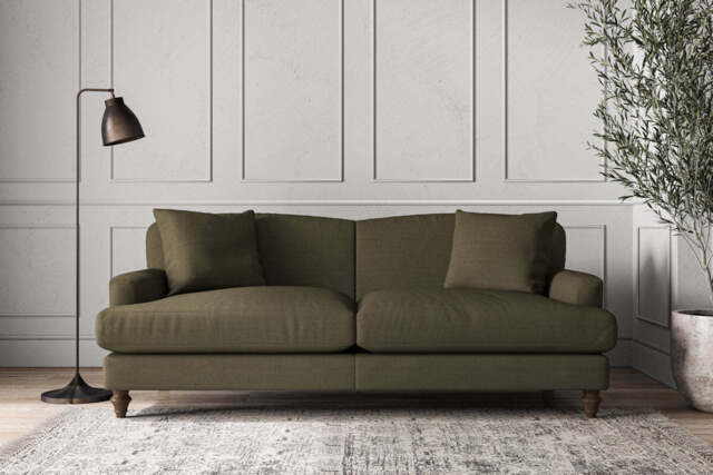 nkuku Deni Large Sofa - Make To Order - Recycled Cotton Moss - No Colour