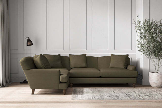 nkuku Deni Right Hand Corner Sofa - Make To Order - Large - Recycled Cotton Fatigue