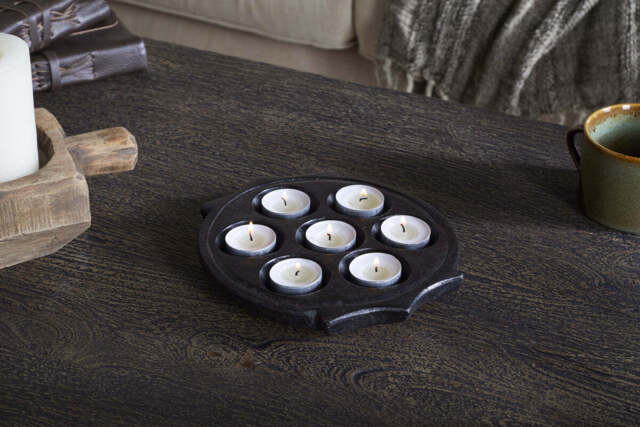 nkuku Maji Stone Multi Tealight Holder - Candles Holders & Lanterns - One Size - Antique Black