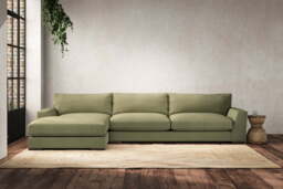 nkuku Guddu Left Hand Chaise Sofa - Make To Order - Grand - Brera Linen Sage