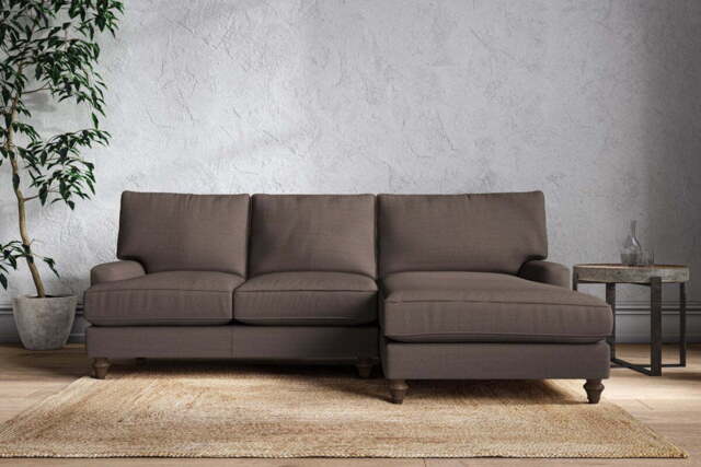 nkuku Marri Right Hand Chaise Sofa - Make To Order - Large - Recycled Cotton Mocha