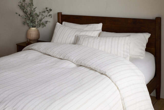 nkuku Anta Hemp & Cotton Duvet Cover - Textiles - Super King - Sage Green