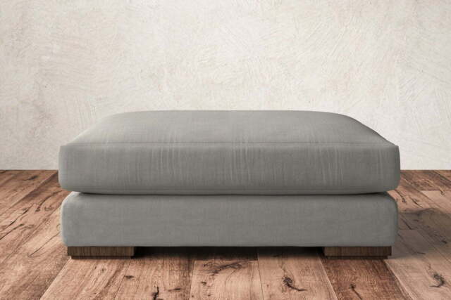 nkuku Guddu Dining Footstool - Make To Order - Grand - Brera Linen Smoke