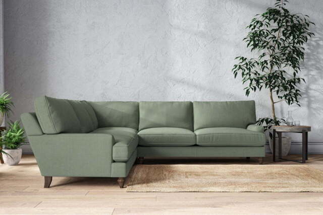nkuku Marri Corner Sofa - Make To Order - Grand - Brera Linen Jade