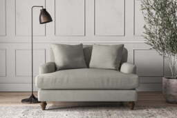 nkuku Deni Love Seat - Make To Order - Brera Linen Smoke - No Colour