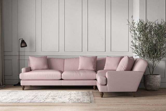 nkuku Deni Right Hand Corner Sofa - Make To Order - Grand - Recycled Cotton Lavender