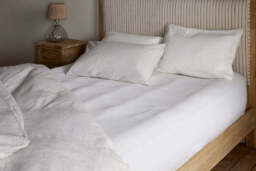 nkuku Cela Hemp & Cotton Fitted Sheet - Textiles - Super King - Natural