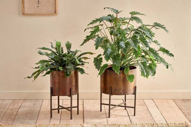 nkuku Juoni Iron Planter - Vases & Planters - Large - Aged Antique