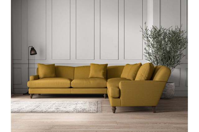 nkuku Deni Corner Sofa - Make To Order - Grand - Recycled Cotton Ochre