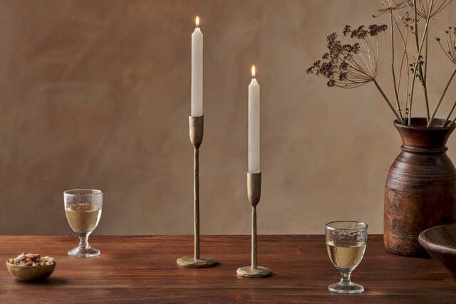 nkuku Rustic Soy Blend Dinner Candle Set Of 2 - Candles & Home Fragrance - White
