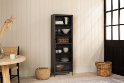 nkuku Takua Iron Cabinet - Storage Furniture - Narrow - Dark Grey