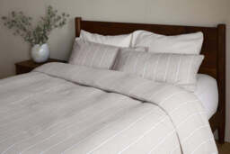 nkuku Mora Hemp & Cotton Duvet Cover - Textiles - Double - Stone Grey