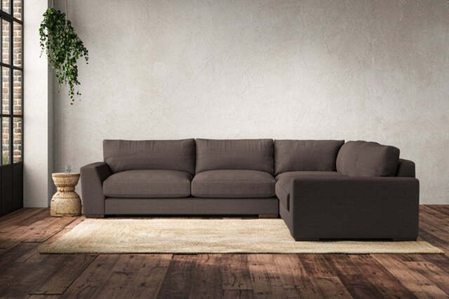 nkuku Guddu Right Hand Corner Sofa - Make To Order - Large - Recycled Cotton Mocha