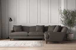 nkuku Deni Right Hand Corner Sofa - Make To Order - Grand - Brera Linen Granite