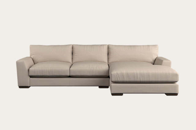 nkuku Guddu Right Hand Chaise Sofa - Make To Order - Medium - Recycled Cotton Natural