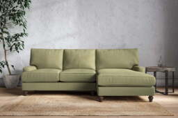 nkuku Marri Large Right Hand Chaise Sofa - Make To Order - Brera Linen Sage - No Colour