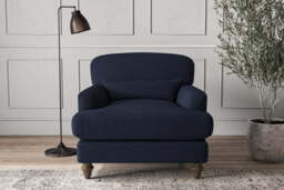 nkuku Deni Armchair - Make To Order - Brera Linen Indigo - No Colour