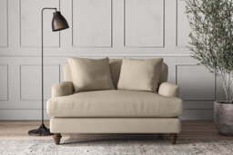nkuku Deni Love Seat - Make To Order - Recycled Cotton Stone - No Colour