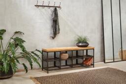 nkuku Hasa Industrial Storage Bench - Seating - One Size - Iron & Mango Wood