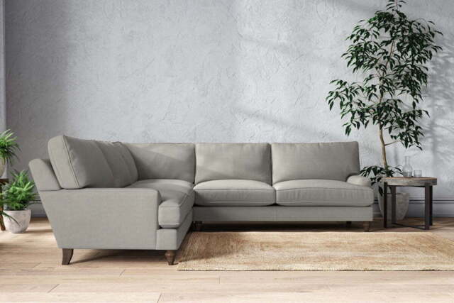 nkuku Marri Corner Sofa - Make To Order - Grand - Brera Linen Smoke