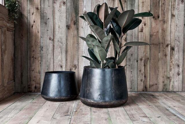 nkuku Endo Reclaimed Iron Planter - Vases & Planters - Multicolour - Aged Black