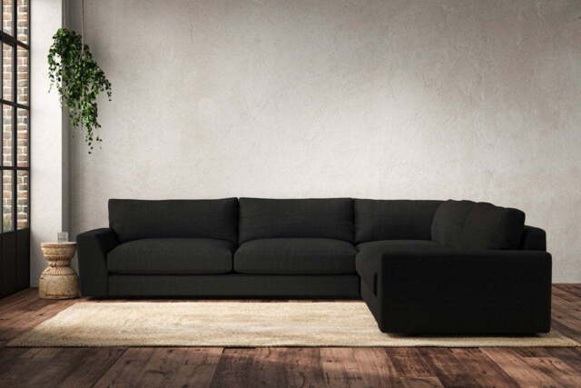 nkuku Guddu Right Hand Corner Sofa - Make To Order - Grand - Brera Linen Charcoal