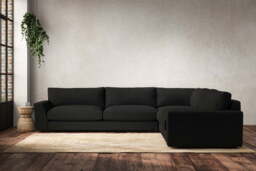 nkuku Guddu Right Hand Corner Sofa - Make To Order - Grand - Brera Linen Charcoal