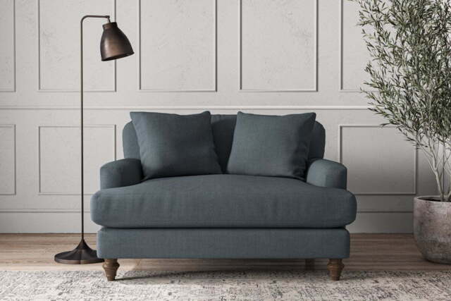 nkuku Deni Love Seat - Make To Order - One Size - Brera Linen Dusk