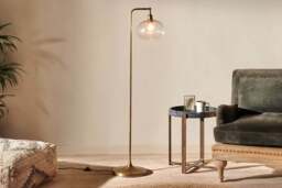 nkuku Mulia Recycled Glass Floor Lamp - Lamps - One Size - Antique Brass