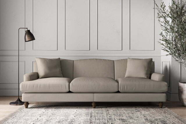 nkuku Deni Sofa - Make To Order - Super Grand - Recycled Cotton Flax