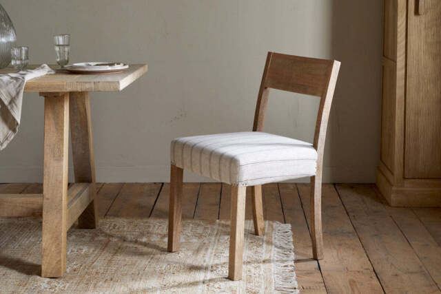 nkuku Nidhi Linen Upholstered Dining Chair - Seating - One Size - Natural