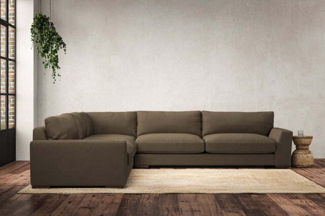 nkuku Guddu Left Hand Corner Sofa - Make To Order - Grand - Brera Linen Chestnut
