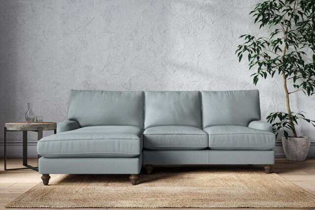 nkuku Marri Left Hand Chaise Sofa - Make To Order - Large - Recycled Cotton Horizon