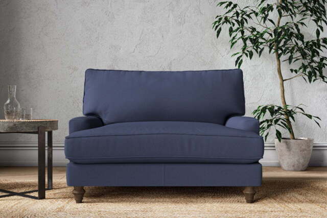 nkuku Marri Love Seat - Make To Order - Recycled Cotton Navy - No Colour