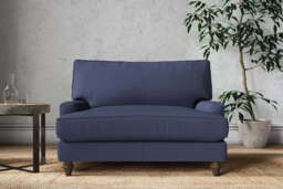 nkuku Marri Love Seat - Make To Order - Recycled Cotton Navy - No Colour