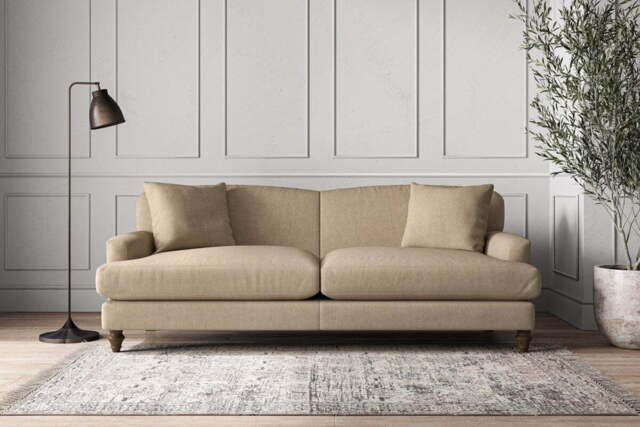 nkuku Deni Sofa - Make To Order - Grand - Brera Linen Pebble