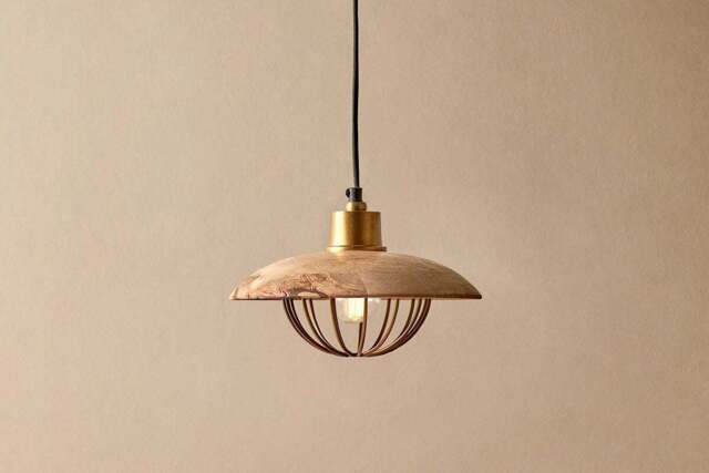 nkuku Chakai Wood & Metal Pendant - Lights - Small - Natural