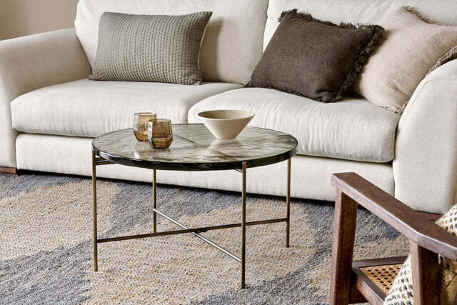 nkuku Aluva Glass Coffee Table - Tables - One Size - Antique Brass