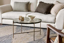 nkuku Aluva Glass Coffee Table - Tables - One Size - Antique Brass