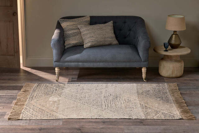 nkuku Anaisha Cotton & Jute Rug - Rugs - Natural/Grey - 150 x 240 cm