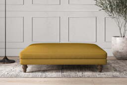 nkuku Deni Dining Footstool - Make To Order - Grand - Recycled Cotton Ochre