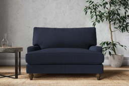 nkuku Marri Love Seat - Make To Order - Brera Linen Indigo - No Colour