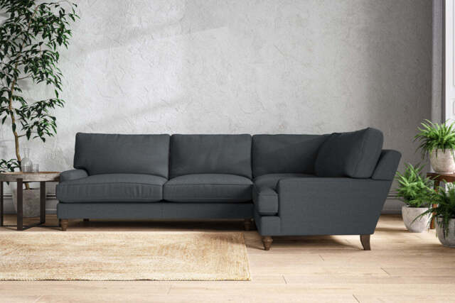 nkuku Marri Right Hand Corner Sofa - Make To Order - Grand - Recycled Cotton Thunder