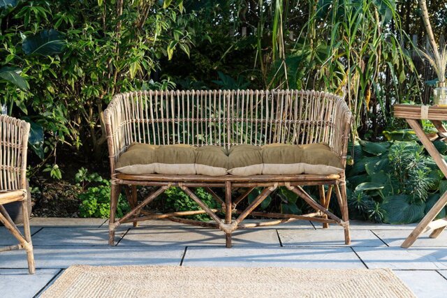 nkuku Nesari Rattan Sofa - Garden - One Size - Natural