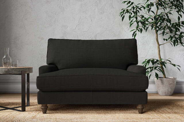 nkuku Marri Love Seat - Make To Order - Brera Linen Charcoal - No Colour